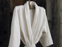 Coyuchi white velour robe.